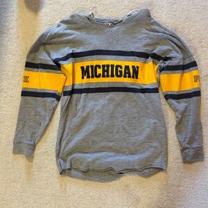 Victoria's Secret Gray and Yellow Michigan Crewneck Sweater